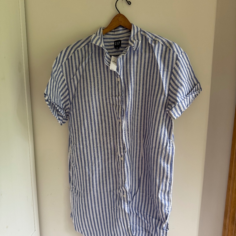 Linen shirt dress